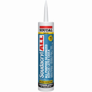 Soudacrly All-Purpose 40-Year Silicone Caulk, White, 10.1 oz.
