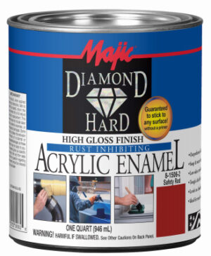 Diamondhard Anti-Rust Acrylic Paint, High Gloss Safety Red, Qt.