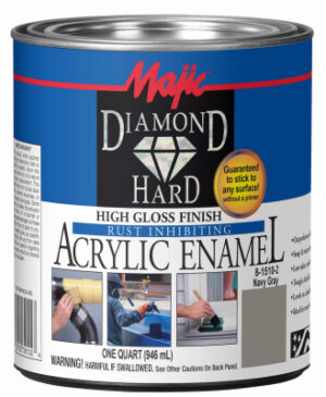 Diamondhard Anti-Rust Acrylic Paint, High Gloss Navy Gray, Qt.