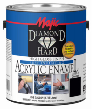 Diamondhard Anti-Rust Acrylic Paint, High Gloss Black, Gallon