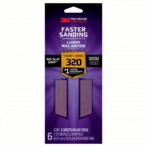 Sandblaster Sandpaper, 3-2/3 In. x 9 In., 320 Grit, 6-Pk
