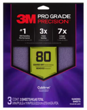 Sandblaster Sandpaper, 80 Grit, 9 x 11 In., 3-Pk.