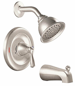 Banbury Tub / Shower Faucet Handle, Spout & Showerhead, Brushed Nickel