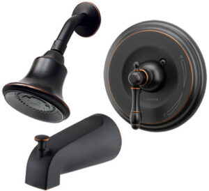 Tub & Shower Faucet, Single Metal Lever Handle, Vintage Brushed Bronze Finish