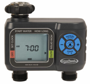2-Zone Watering Time, LCD Screen