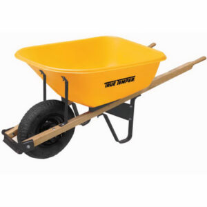 Wheelbarrow, Polyethelyne With Wood Handles, 6-Cu. Ft.