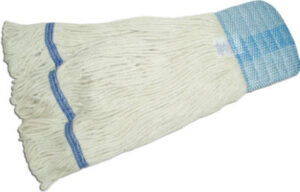 4 Ply Natural Cotton/Rayon Blend Yard Mop Head, Looped End, Wide Band, White, Green Seal Certified, Large