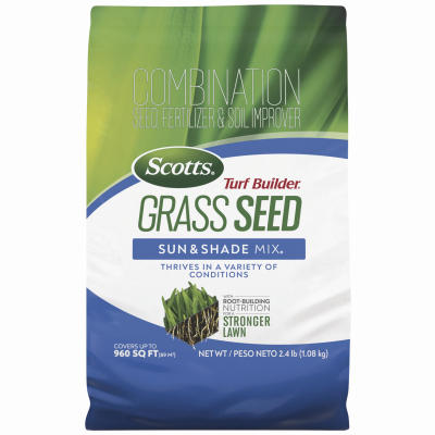 Turf Builder Grass Seed Sun & Shade Mix, 2.4 Lbs., Covers 320 Sq. Ft.