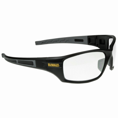 Auger Protective Safety Glasses, Black Frame, Clear Lens