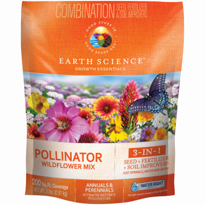 Growth Essentials Pollinator Wildflower Mix, Covers 200 Sq. Ft., 2 Lbs.