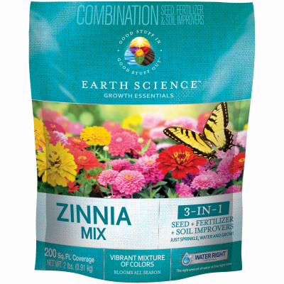 Growth Essentials Zinnia Flower Seed Mix, Covers 200 Sq. Ft., 2 Lbs.
