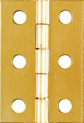 2-Pk., 2 x 1-3/8 In. Broad Hinges, Light-Duty, Brass