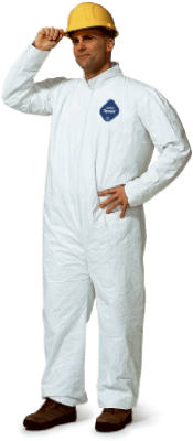 Collared Disposable Coveralls, Zip Close, White, XXXL, 25-Pk.