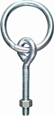 Hitching Ring With Eyebolts & Nuts, Zinc-Plated, 3/8 x 3-3/4 In.