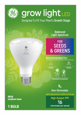 LED Horticultural Grow Light, BR30, 9 Watt