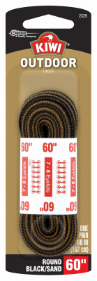 Hiking Laces, Black/Sandstone, 60-In.